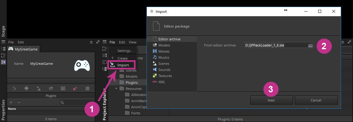 Import JPPackLoader